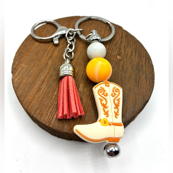 Cowboy Boot Keychain with Beads - Picture 3 of 3